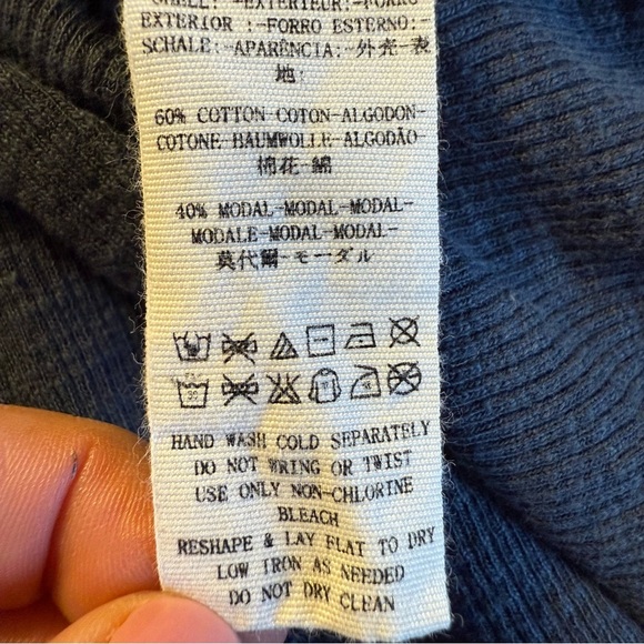 We The Free Dark Gray Long Sleeve Top with Multicolor Accents - Picture 8 of 8